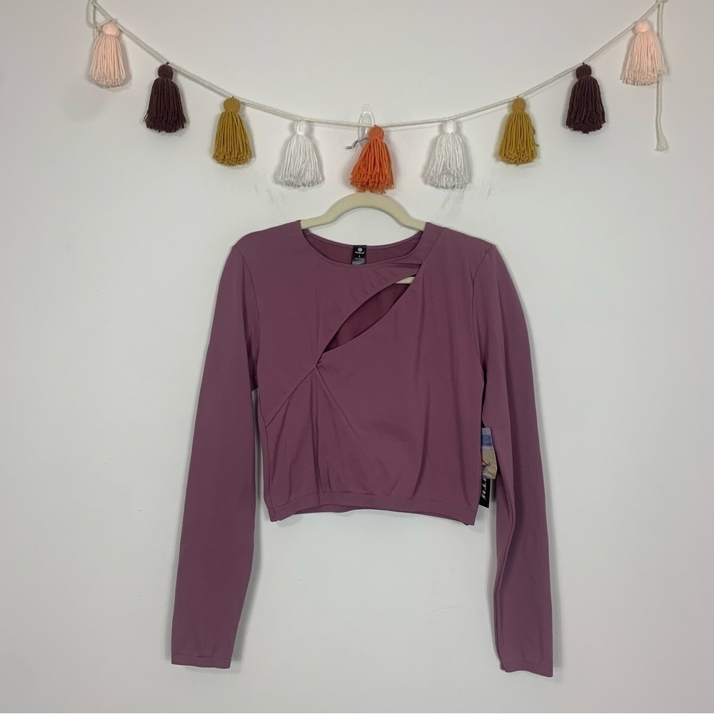 NWT Velocity Cropped Cut Out Pink Cinnamon Workout Top Size Large